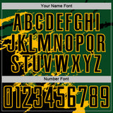 Custom Green Black-Gold Abstract Fragment Art Splash Sports Sublimation Soccer Uniform Jersey