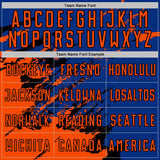 Custom Royal Orange-Black Abstract Fragment Art Splash Sports Sublimation Soccer Uniform Jersey