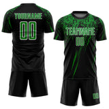 Custom Black Grass Green-White Splash Sports Sublimation Soccer Uniform Jersey