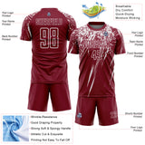 Custom Crimson White Splash Sports Sublimation Soccer Uniform Jersey