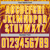 Custom Crimson Gold-White Splash Sports Sublimation Soccer Uniform Jersey
