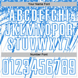 Custom White Powder Blue Splash Sports Sublimation Soccer Uniform Jersey