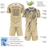 Custom Cream Black Splash Sports Sublimation Soccer Uniform Jersey