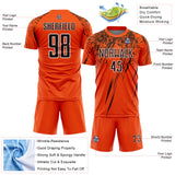 Custom Orange Brown-White Splash Sports Sublimation Soccer Uniform Jersey