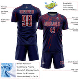 Custom Navy Crimson-White Splash Sports Sublimation Soccer Uniform Jersey