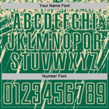 Custom Kelly Green Cream Splash Sports Sublimation Soccer Uniform Jersey