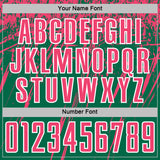 Custom Kelly Green Neon Pink-White Splash Sports Sublimation Soccer Uniform Jersey