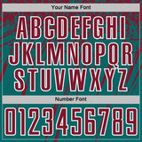 Custom Teal Crimson-White Splash Sports Sublimation Soccer Uniform Jersey