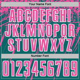Custom Teal Pink-White Splash Sports Sublimation Soccer Uniform Jersey