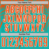 Custom Aqua Orange-White Splash Sports Sublimation Soccer Uniform Jersey