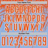 Custom Light Blue Orange-White Splash Sports Sublimation Soccer Uniform Jersey