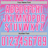Custom Light Blue Pink-White Splash Sports Sublimation Soccer Uniform Jersey