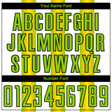 Custom White Neon Green Yellow-Black Stripes Sports Sublimation Soccer Uniform Jersey