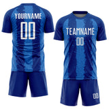 Custom Royal White-Powder Blue Stripes Sports Sublimation Soccer Uniform Jersey