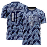 Custom Navy Light Blue-White Argentina Stripes Sports Sublimation Soccer Uniform Jersey