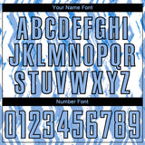 Custom White Light Blue-Black Argentina Splatter Pattern Sports Sublimation Soccer Uniform Jersey