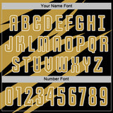 Custom Old Gold Black-White Abstract Line Sports Sublimation Soccer Uniform Jersey