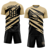 Custom Vegas Gold Black Abstract Line Sports Sublimation Soccer Uniform Jersey
