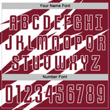 Custom White Crimson Abstract Line Sports Sublimation Soccer Uniform Jersey