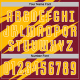Custom Gold Crimson-White Abstract Line Sports Sublimation Soccer Uniform Jersey