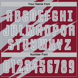 Custom Gray Crimson-White Abstract Line Sports Sublimation Soccer Uniform Jersey