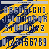 Custom Navy Gold-White Abstract Line Sports Sublimation Soccer Uniform Jersey