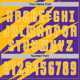 Custom Gold Purple-White Abstract Line Sports Sublimation Soccer Uniform Jersey