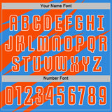 Custom Orange Powder Blue-White Abstract Line Sports Sublimation Soccer Uniform Jersey