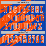 Custom Orange Thunder Blue-White Abstract Line Sports Sublimation Soccer Uniform Jersey
