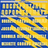 Custom Yellow Thunder Blue-White Abstract Line Sports Sublimation Soccer Uniform Jersey