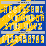 Custom Yellow Thunder Blue-White Abstract Line Sports Sublimation Soccer Uniform Jersey