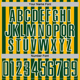Custom Gold Green-White Stripe Sports Sublimation Soccer Uniform Jersey
