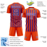 Custom Orange Purple-White Stripe Sports Sublimation Soccer Uniform Jersey
