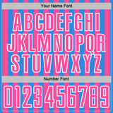 Custom Powder Blue Pink-White Stripe Sports Sublimation Soccer Uniform Jersey