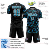Custom Black Panther Blue-White Abstract Line Sports Sublimation Soccer Uniform Jersey