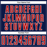 Custom Navy Red-White Abstract Line Sports Sublimation Soccer Uniform Jersey