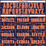 Custom Navy Orange-White Abstract Line Sports Sublimation Soccer Uniform Jersey