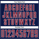 Custom Navy Crimson-White Abstract Line Sports Sublimation Soccer Uniform Jersey