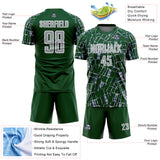 Custom Green Gray-White Abstract Line Sports Sublimation Soccer Uniform Jersey