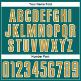 Custom Teal Old Gold-White Abstract Line Sports Sublimation Soccer Uniform Jersey