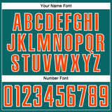 Custom Teal Orange-White Abstract Line Sports Sublimation Soccer Uniform Jersey