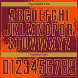 Custom Crimson Orange-Old Gold Abstract Brush Stroke Sports Sublimation Soccer Uniform Jersey
