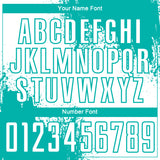 Custom White Aqua Abstract Brush Stroke Sports Sublimation Soccer Uniform Jersey