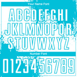 Custom White Lakes Blue Abstract Brush Stroke Sports Sublimation Soccer Uniform Jersey