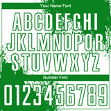 Custom White Grass Green Abstract Brush Stroke Sports Sublimation Soccer Uniform Jersey