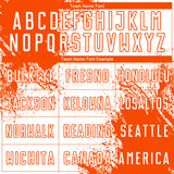 Custom White Orange Abstract Brush Stroke Sports Sublimation Soccer Uniform Jersey