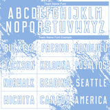 Custom White Light Blue Abstract Brush Stroke Sports Sublimation Soccer Uniform Jersey