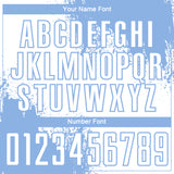 Custom White Light Blue Abstract Brush Stroke Sports Sublimation Soccer Uniform Jersey