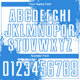 Custom White Powder Blue Abstract Brush Stroke Sports Sublimation Soccer Uniform Jersey