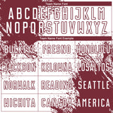 Custom White Burgundy Abstract Brush Stroke Sports Sublimation Soccer Uniform Jersey